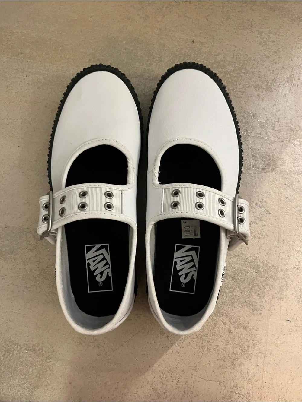 Vans Women’s White Mary Jane Creeper Platform Shoe - Picture 3 of 6